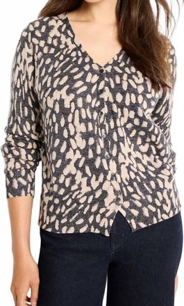 Nic+Zoe Wild Dot Buttoned Up Sweater In Neutral Multi