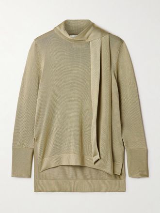 Galvan Top In Jersey Metallizzato Con Collo Lavalli&egrave;re Ida - Verde