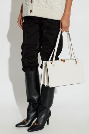 Versace Vitello Medium Leather Bag, Womens, White