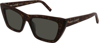 Saint Laurent Mica Zonnebril - unisex - Zonnebrillen - Bruin - 55 MM - Nylon - Accessoires