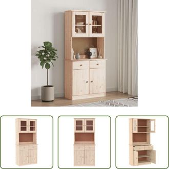 vidaXL Credenza alta - Credenza ALTA 77x35x165 cm in Legno Massello di Pino