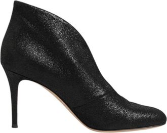 Gianvito Rossi Zwarte Metallic Leren Stiletto Pumps - Dames - Pumps - Zwart - 39 EU - Leer - Schoenen