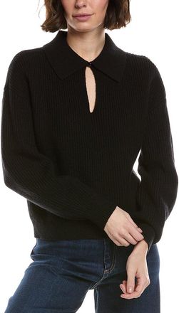 Lilla P Easy Fit Keyhole Rib Sweater