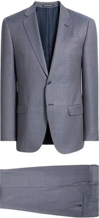 Emporio Armani Light Purple M&eacute;lange Virgin Wool Suit in Eggplant at Nordstrom, Size 56