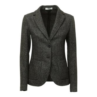 Circolo 1901 Giacca in tweed lana e seta - Dames - Jassen - Groen - Maat: XL Tweed