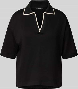 OPUS T-Shirt mit Umlegekragen und V-Ausschnitt Modell Soffice in Black, Größe 38