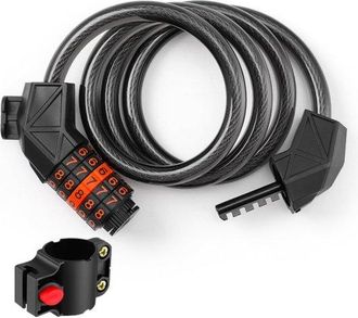 No Brand Candado Para Bicicleta Con Combinaci&oacute;n, 120 Cm, Candado De Cadena Para Bicicleta, Candado De Cable Para Bicicleta, Candado De Cable Con C&oacute;digo, Con Gr