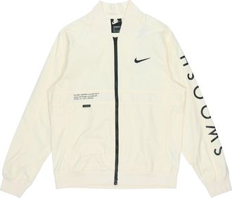 Nike Sportswear Swoosh Logo Print Sports Jacket Mens White DJ5368-110