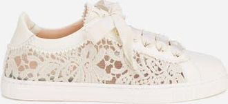 AGL Sade Fabric Lace Sneaker in White Fabric at Nordstrom, Size 39.5