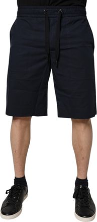 Dolce & Gabbana Mens Dark Blue Cotton Bermuda Sweatshorts Shorts Elastane