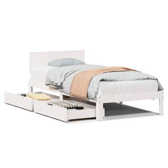 Berkfield Home Bed Frame with Drawers without Mattress White 100x200 cm