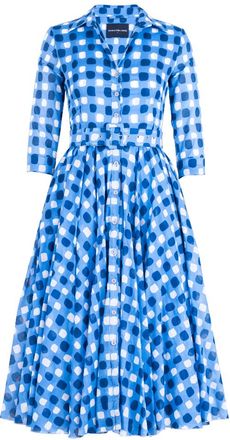 Samantha Sung Aster Dress White Sky Blue Midi Dress