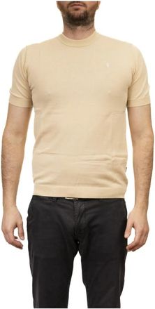 Refrigue T-shirt Knit - Heren - Ronde hals truien - Beige - L - Katoen - Truien & Vesten