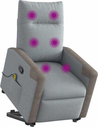 vidaXL Vidaxl - Sill&oacute;n De Masaje Reclinable De Pie De Tela Gris Claro
