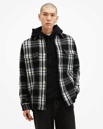 AllSaints Imber Checked Relaxed Fit Overshirt