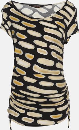 Roberto Cavalli Multicolor Jersey Ruched Top