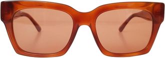 Jimmy Choo London Havana Square Framed Caramel/Red Sunglasses