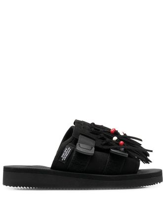Suicoke Sandali con frange MOTO-Cab - Nero