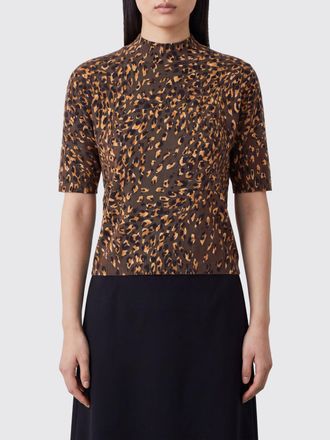 Twinset Animal Print Slim Fit Short-Sleeve Mock Neck Jumper