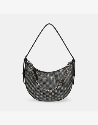 Steve Madden Womens Bdream Polka Dot Crescent Shape Hobo Bag - Black - Size: ONE size
