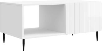 vidaXL Mesa De Centro Blanco Brillante 90 X 50 X 40 Cm Vidaxl