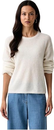 Mos Mosh Mape O-neck Knit - Dames - Ronde hals truien - Wit - L - Wol - Truien & Vesten