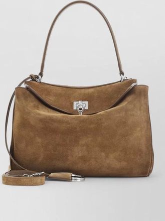 Balenciaga suede shoulder bag top handle strap