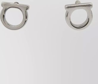 Ferragamo metallic finish sculptural drop statement earrings