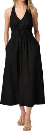 Paige Alysha Linen Halter Dress In Black