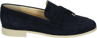 Brunate Blauwe Su&egrave;de Instappers - Dames - Loafers - Blauw - 36 1/2 EU - Su&egrave;de - Schoenen