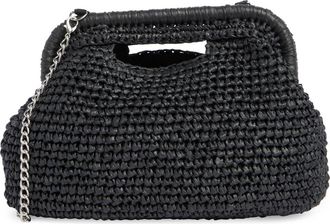 Collection XIIX Straw Frame Clutch with Handle in Black at Nordstrom Rack