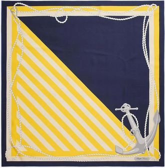 Ralph Lauren Collection striped nautical square scarf - women - Silk - One Size - Yellow