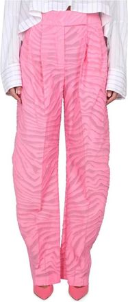 The Attico Geplooide Wijde Pijpen Broek - Dames - Wijde Broeken - Roze - S - Broeken