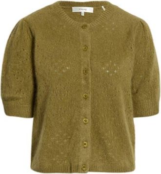 Frame Denim The Wool & Cashmere Airy Cardigan in Deep Olive at Nordstrom, Size X-Small