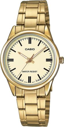 Casio Womens Gold Analog Watch with Champagne Dial - LTP-V005G-9AUDF