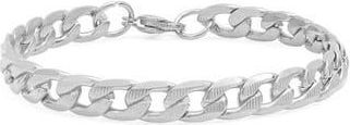 Steeltime Stainless Steel Chain Link Bracelet in Metallic at Nordstrom Rack