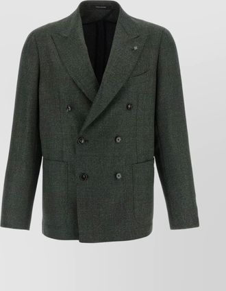 Tagliatore textured fabric checkered blazer