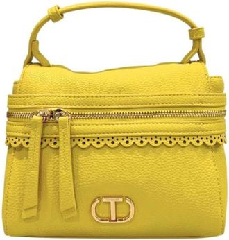 Twinset Tweekleurige Polyethyleen Schoudertas - Dames - Handtassen - Geel - ONE Size - Tassen