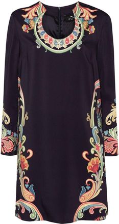 Etro floral-print midi dress - women - Viscose/Spandex/Elastane/Viscose - 44 - Blue