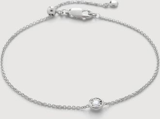Monica Vinader Sterling Silver Solitaire Diamond Chain Bracelet Lab Grown Diamond