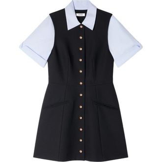 Sandro 2-in-1 short dress in Black at Nordstrom, Size 34 Eu