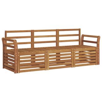 vidaXL Juegos De Sof&aacute;s 3 Pcs Natural Madera De Acacia S&oacute;lida Vidaxl