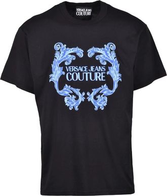 Versace Jeans Couture Katoenen T-shirt - Heren - T-shirts - Zwart - XL - Katoen - Tops