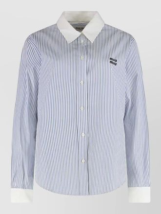 Miu Miu embroidered cotton shirt