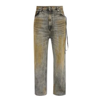 44 Label Group Straight Jeans, male, Gray, Size: M Vintage-effect Jeans