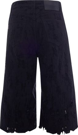 Haikure Womens Bermuda Shorts Beck Bull Destroy Black Cotton
