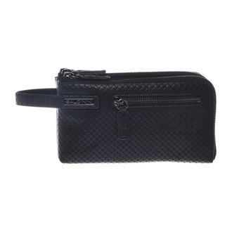 Baldinini Woven Print Leather Wallet - Heren - Accessoires - Zwart - Maat: ONE Size Leer