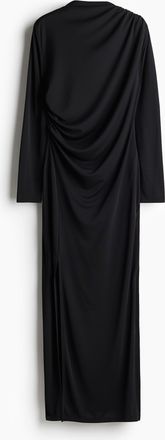 H&M Drapiertes Maxikleid - Schwarz