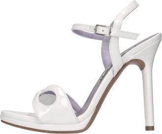 Albano 5103 Vern Sandal - Dames - Sandalen met hakken - Wit - 38 EU - Leer - Schoenen