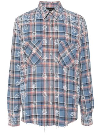 Amiri check-pattern cotton shirt - Blue